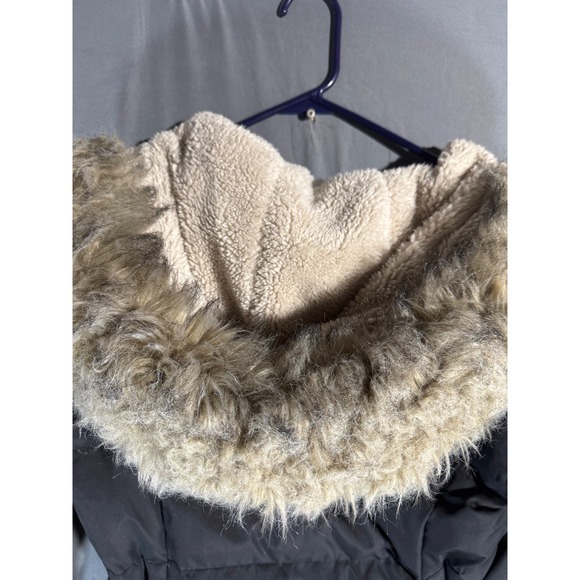 Lauren Ralph Lauren Black Puffer Coat  Hooded Goose Down Sherpa Lined Size S - Picture 7 of 9